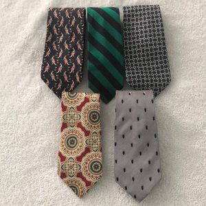 Men’s Designer Neck Ties Lot of 5 Canali Polo Brooks Brothers JosABanks 6